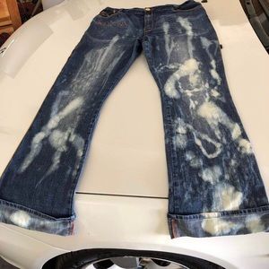 Apollo Jeans Flare Leg Cuffed Bleached